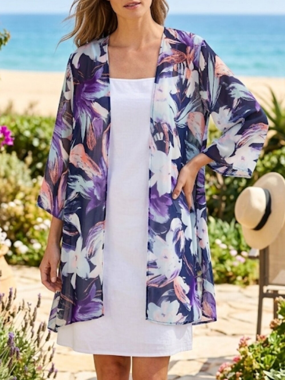 Colleen Lopez Floral Kimomo Shawl
